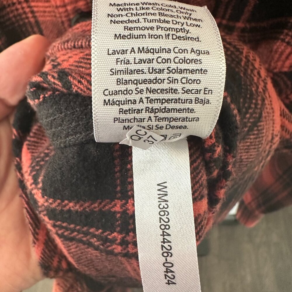 Orange & Black Brahma Medium Flannel Shirt  100% Cotton - Picture 12 of 12